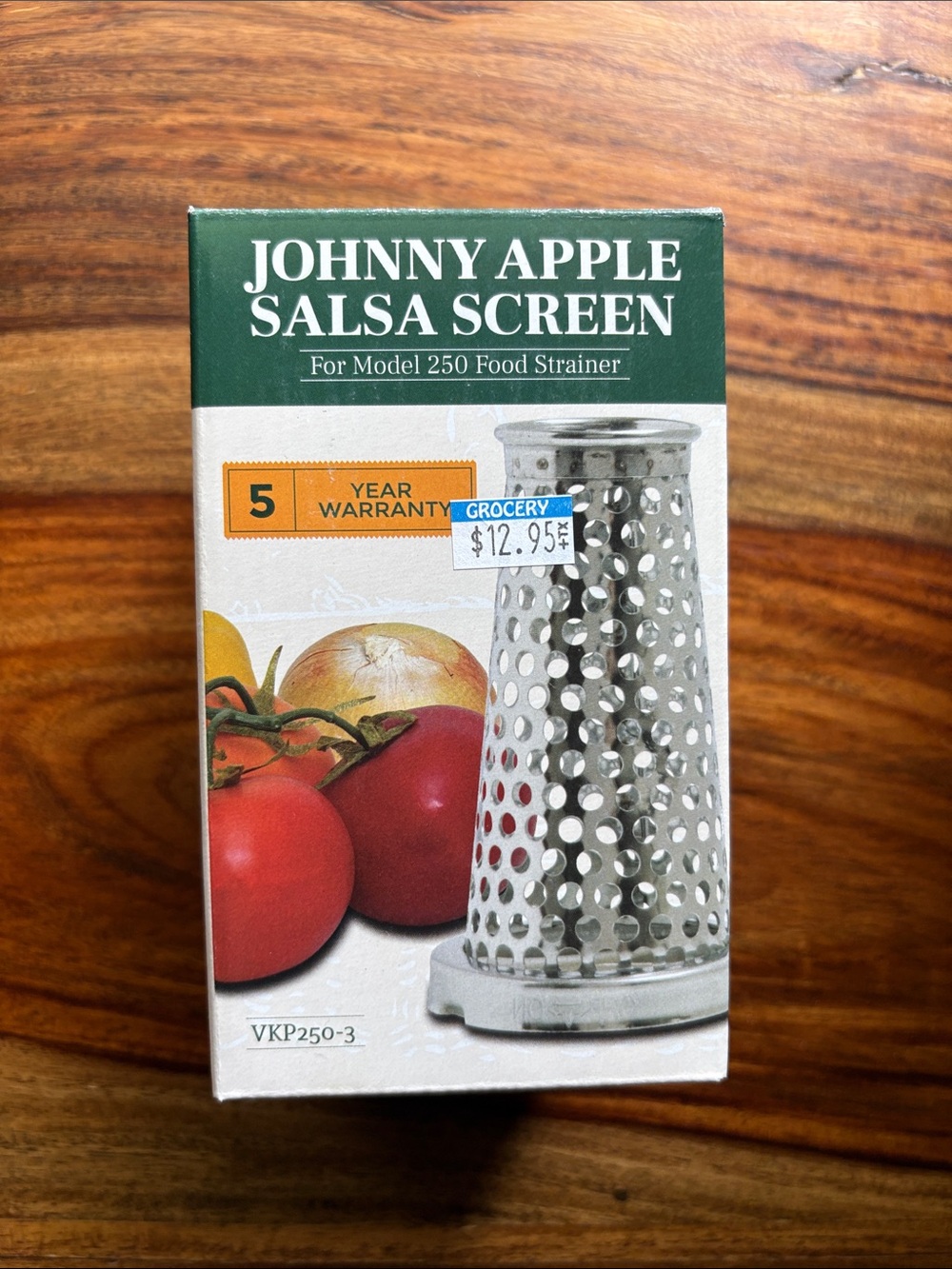 Johnny Apple Salsa Screen - Stainless Steel with Green Label